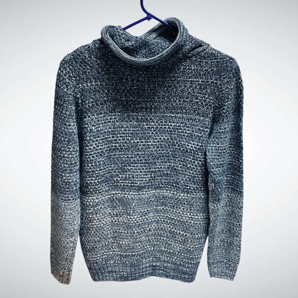 Piazza Italia Man Ombre Pullover Cowlneck Sweater Long Sleeves - Picture 2 of 9